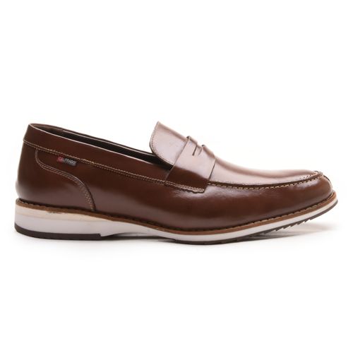 SAPATO MASCULINO MOCASSIM CHOCOLATE EM COURO - KA-... - LOJA CALPRADO