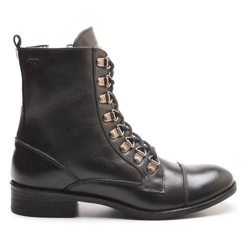 Bota/Coturno Feminina Kader Woman Couro Confort Pr... - LOJA CALPRADO