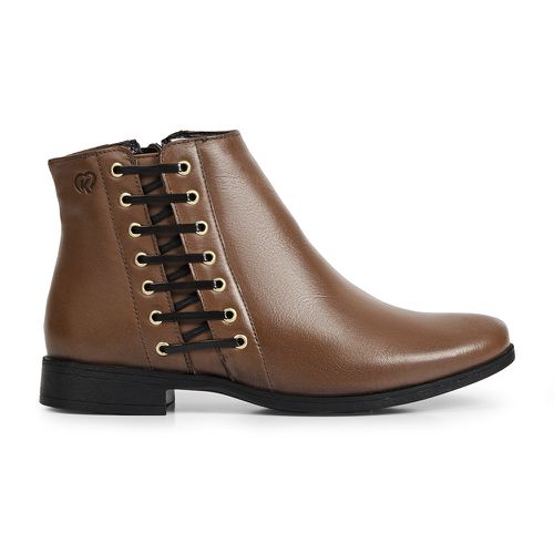 Bota/Coturno Feminina Kader Woman Couro Cravo - KA... - LOJA CALPRADO