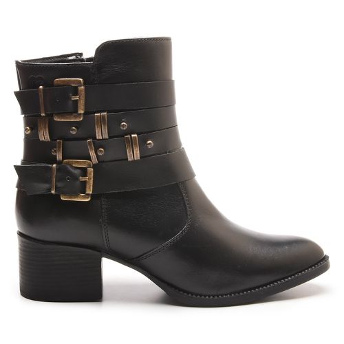 Bota/Coturno Feminina Kader Woman Couro Confort Pr... - LOJA CALPRADO