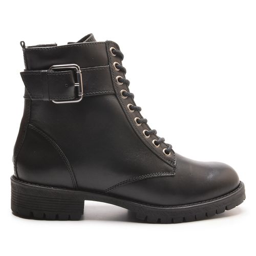 Bota Coturno Kader Woman Feminino Preto Cadarço Me... - LOJA CALPRADO
