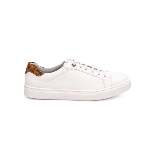 Tênis Feminino Calprado Branco em Couro Com Detalh... - LOJA CALPRADO