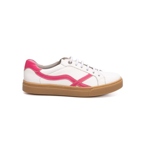 Tênis Feminino Calprado Branco em Couro Detalhe Ro... - LOJA CALPRADO