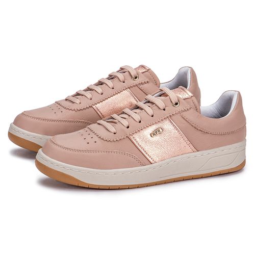 Tênis Casual De Couro Feminino Rosa Confortável Cr... - KÉFFOR Calçados