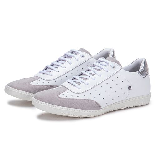 Tênis Feminino Casual Couro Legítimo Macio Branco ... - KÉFFOR Calçados