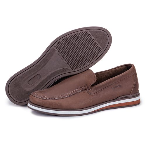 Mocassim Masculino De Couro Legítimo Marrom Leve T... - KÉFFOR Calçados