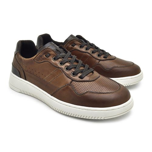 Sapatenis Casual Apolo em Couro Masculino - Brown