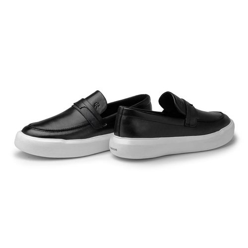 Slip on couro preto discount