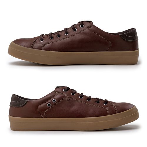 Slip On Masculino Connect Brown + Grátis Relógio Digital Preto