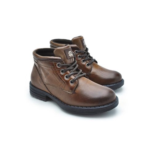 Bota Infantil Montana em Couro - Whisky/Chocolate