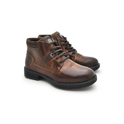 Bota Infantil Montana em Couro - Whisky/Chocolate