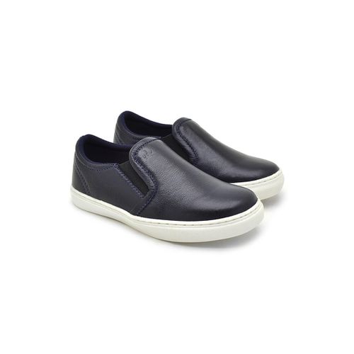 Slip On Yate Infantil Stratus em Couro Azul 