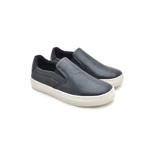 Slip On Yate Infantil Stratus em Couro - Marinho