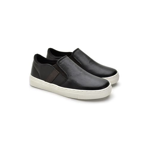 Slip On Yate Infantil Stratus em Couro - Preto