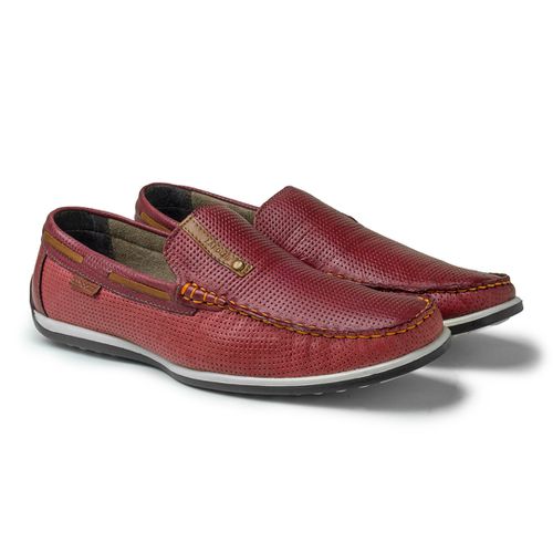 Mocassim Paraty Masculino de Couro - Vinho E L