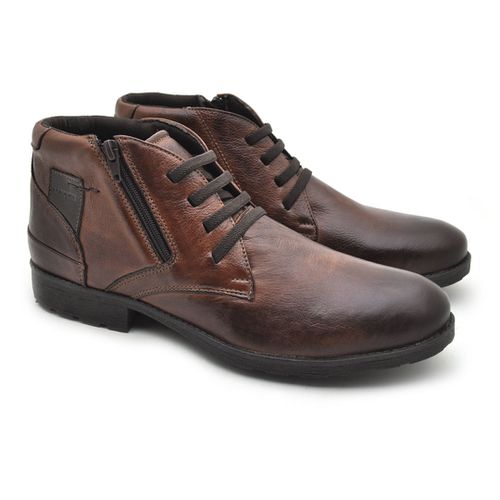 Bota Saara Masculina em Couro Legítimo - Brown