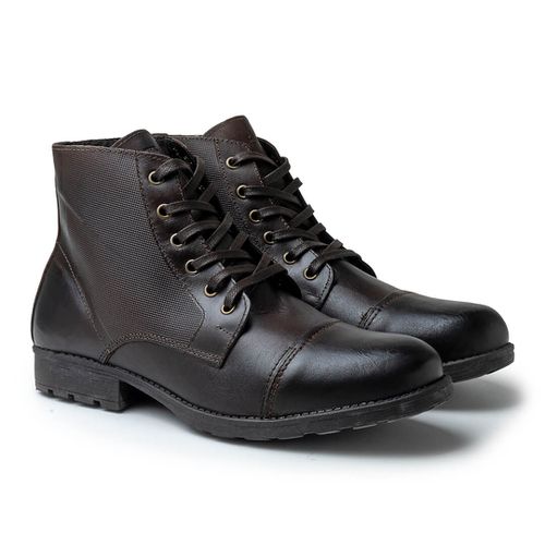 Bota Saara Retro Masculina Em Couro - Café