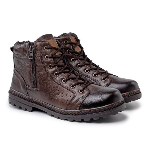 Bota em Couro Masculina Vacanza - Café/Whisky