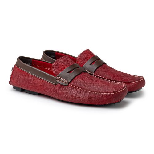 Sapato mocassim masculino vermelho hotsell