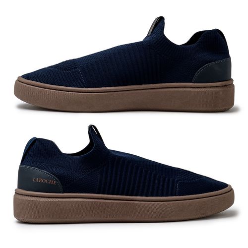 Tenis Casual Knit Miami Laroche Azul Cal ados Laroche