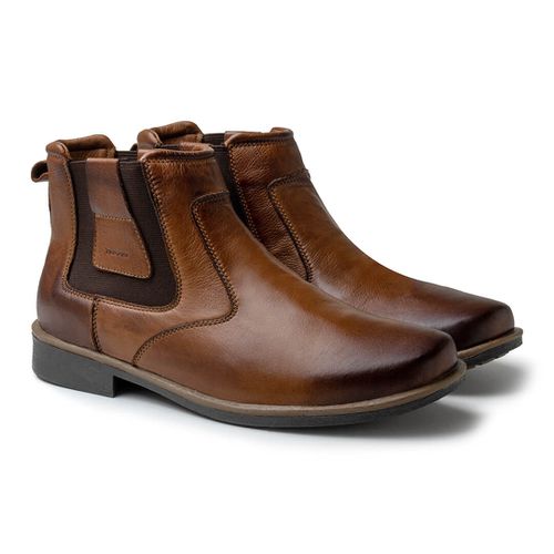 Bota Chelsea Montana em Couro - Brown