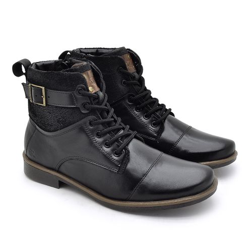 Bota Masculina Montana em Couro - Preto