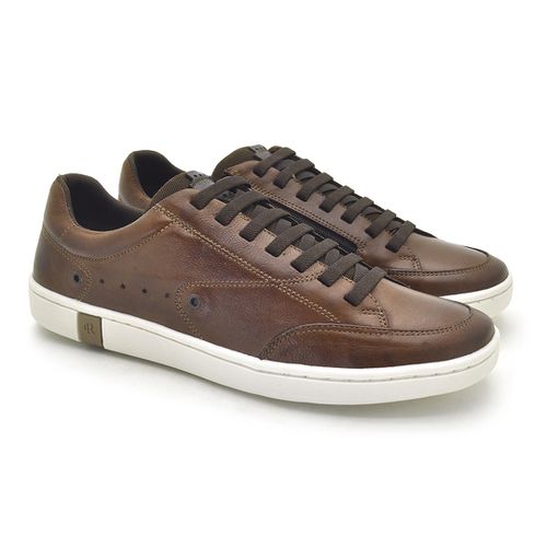 Sapatenis Casual em Couro Masculino North - Brown/Café