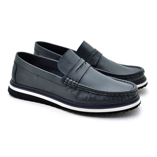 Mocassim Loafer Oasis em Couro - Marinho