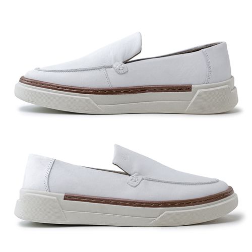Tenis iate masculino shop de couro branco