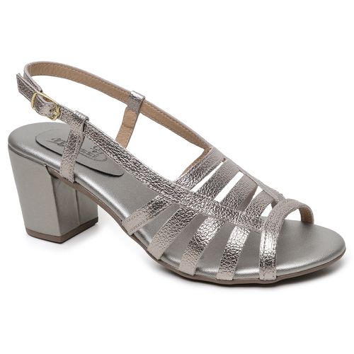 Sandália Feminina Couro Floater Prata Com Detalhes... - Loja Miuzzi