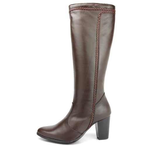 Bota Feminina Couro Legítimo Modelo Cano Longo Sal... - Loja Miuzzi