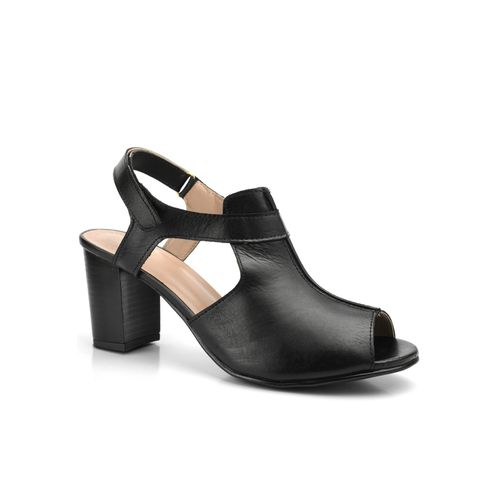 Sandália Peep Toe Couro Legítimo - Loja Miuzzi