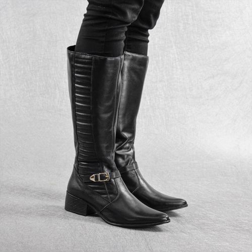 Bota Feminina Montaria Couro Legítimo Cano Longo - Loja Miuzzi