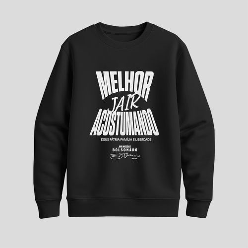 Moletom Parabello Melhor Jair Acostumando Preto - PARABELLO
