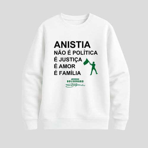 Moletom Parabello Anistia não é Política Branco - PARABELLO