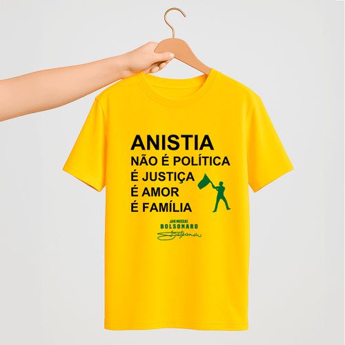 Camiseta Parabello Anistia não é Política Amarela... - PARABELLO