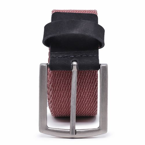 Cinto masculino casual em gorgurão cor vermelho couro legítimo preto 4 cm largura - Loja Pierrô | Calçados Masculinos e Femininos