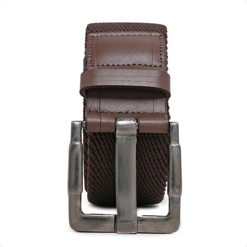 Cinto Masculino em elástico e couro legítimo nas pontas cor café largura 4 cm - Loja Pierrô | Calçados Masculinos e Femininos