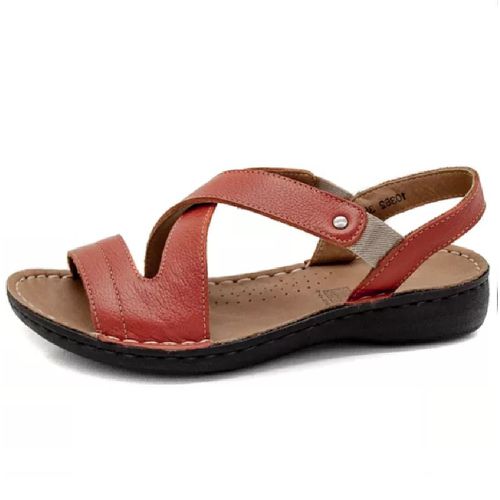 Sandália Feminina couro legítimo cor topazio super confortável - Loja Pierrô | Calçados Masculinos e Femininos