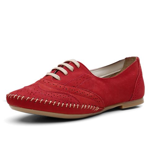 Oxford Feminino Couro Legítimo Pierrô - Vermelho - Loja Pierrô | Calçados Masculinos e Femininos
