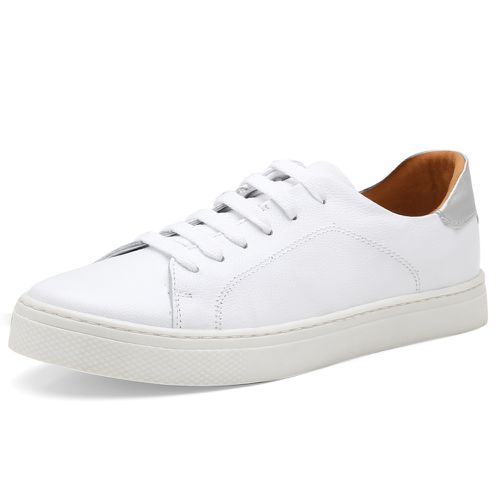 Tênis Feminino Slip On Couro Legítimo Pierrô - Branco com Detalhe Prata - Loja Pierrô | Calçados Masculinos e Femininos