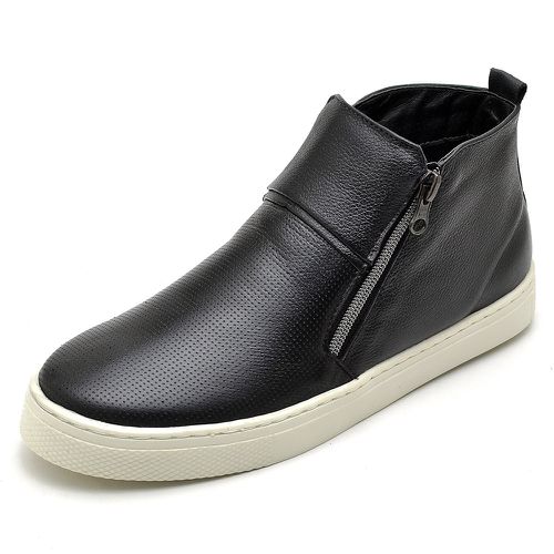 Tênis feminino slip on couro legítimo cano alto cor preto - Loja Pierrô | Calçados Masculinos e Femininos
