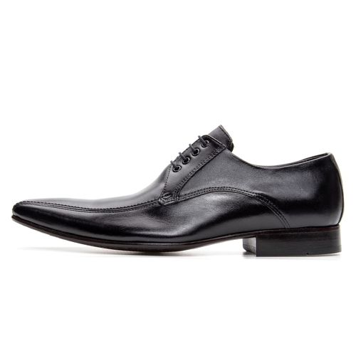 Sapato Social Masculino modelo Italiano de amarrar couro legítimo cabedal e sola cor preto - Loja Pierrô | Calçados Masculinos e Femininos