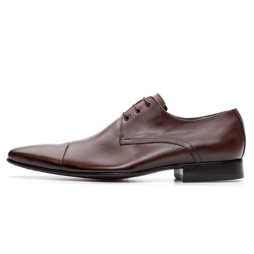 Sapato Social Masculino modelo Italiano de amarrar couro legítimo cor marrom e sola de couro - Loja Pierrô | Calçados Masculinos e Femininos