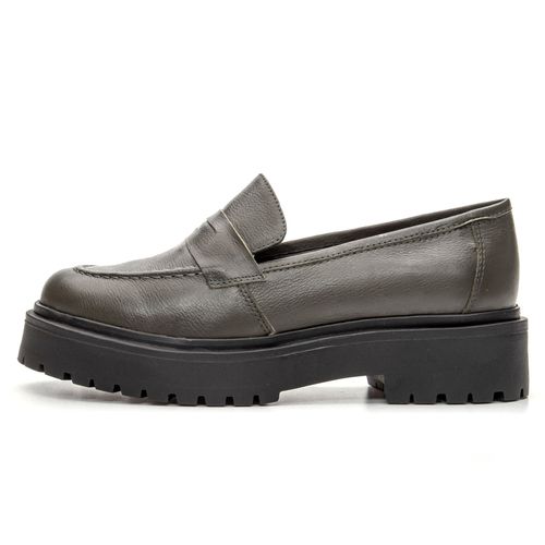 Mocassim feminino tratorado couro legítimo cor verde musgo - Loja Pierrô | Calçados Masculinos e Femininos