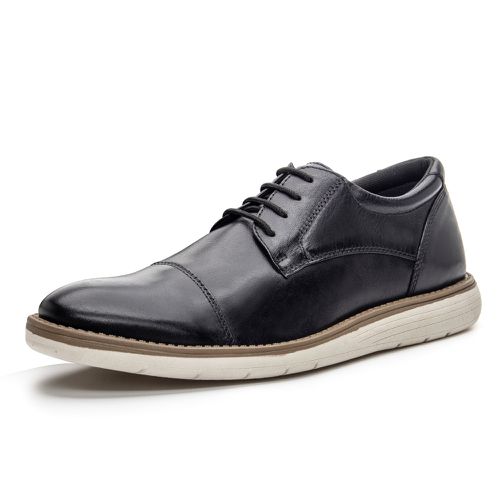 Sapato masculino de amarrar super confortável couro legítimo cor preto solado claro - Loja Pierrô | Calçados Masculinos e Femininos