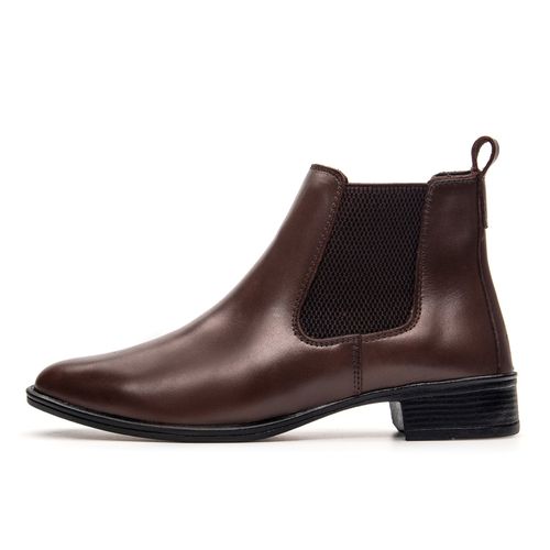 Bota Feminina em couro legítimo cor marrom escura lisa - Loja Pierrô | Calçados Masculinos e Femininos