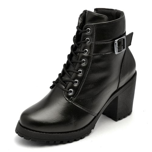 Coturno Feminino saltos altos couro legítimo cor preto - Loja Pierrô | Calçados Masculinos e Femininos