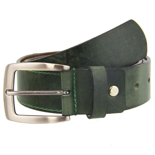 Cinto Masculino Casual 4 cm de largura couro legítimo cor verde envelhecido liso - Loja Pierrô | Calçados Masculinos e Femininos