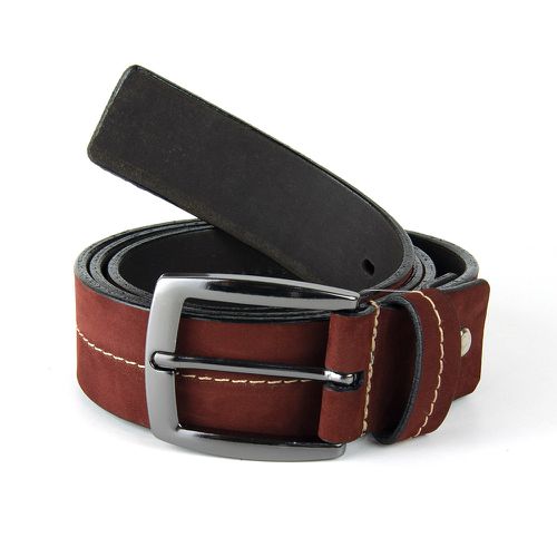 Cinto Masculino Casual 4 cm de largura couro bovino nobuck cor bordô - Loja Pierrô | Calçados Masculinos e Femininos